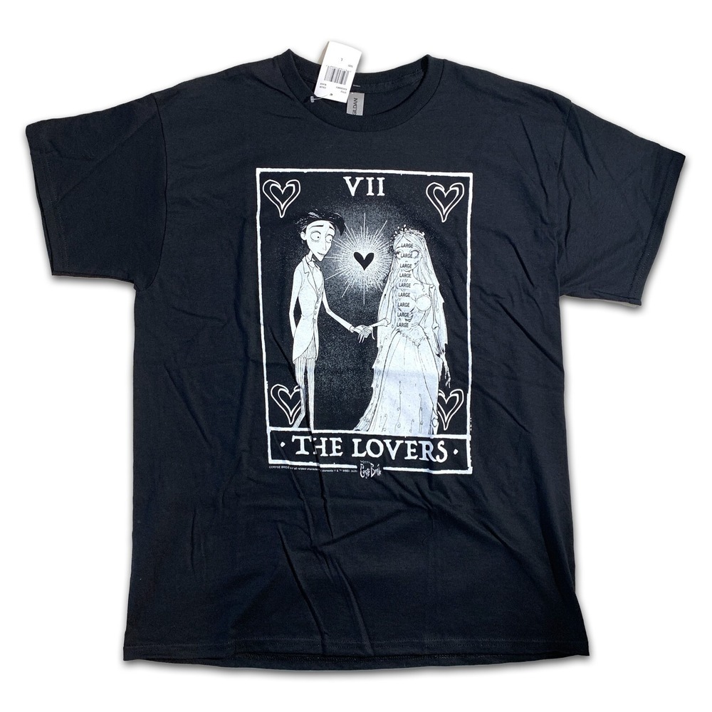Corpse Bride The Lovers Tarot Card T Shirt Sz L Tim Burton Johnny Depp Black